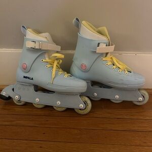 Impala Light Blue Rollerblades with Yellow Laces